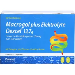 MACROGOL mais Electrólitos Dexcel 13,7 g PLE, 10 unid