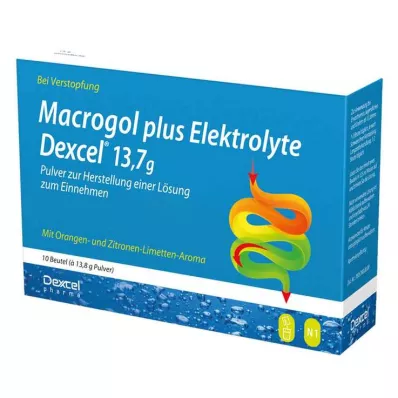 MACROGOL mais Electrólitos Dexcel 13,7 g PLE, 10 unid MACROGOL mais Electrólitos Dexcel 13,7 g PLE, 10 unid