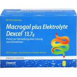MACROGOL mais Electrólitos Dexcel 13,7 g PLE, 20 unid