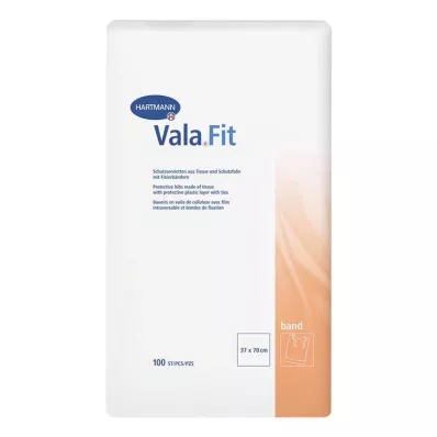 Babadores protetores de banda Valafit 37x70 cm, 100 peças Babadores protetores de banda Valafit 37x70 cm, 100 peças