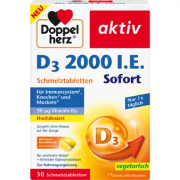 DOPPELHERZ D3 2000 U.I. Comprimidos imediatamente orodispersíveis, 30 unidades