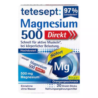 Tetesept Magnésio 500 Sticks Diretos (20 peças)