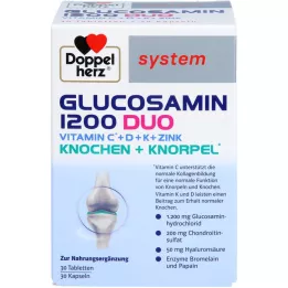 DOPPELHERZ Embalagem combinada Glucosamine 1200 Duo system, 60 unidades