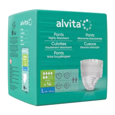 Calças para Incontinência Alvita super grandes, 14 peças
