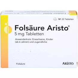 FOLSÄURE ARISTO Comprimidos de 5 mg, 20 unidades