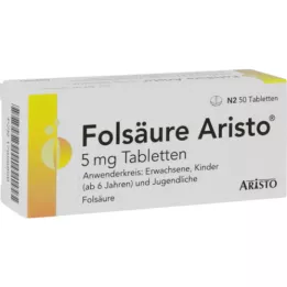 FOLSÄURE ARISTO Comprimidos de 5 mg, 50 unidades