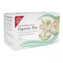 H&amp;S Figurtee Plus com sacos de filtro de zinco e selénio, 20X1,5 g