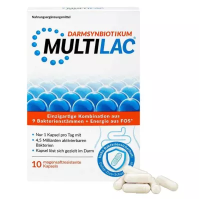 MULTILAC Intestinal synbiotic enteric-coated capsules, 10 pcs MULTILAC Intestinal synbiotic enteric-coated capsules, 10 pcs