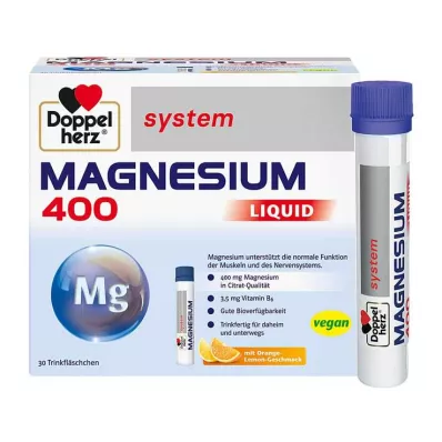 DOPPELHERZ Magnésio 400 Sistema líquido para beber ampola, 30 unid DOPPELHERZ Magnésio 400 Sistema líquido para beber ampola, 30 unid