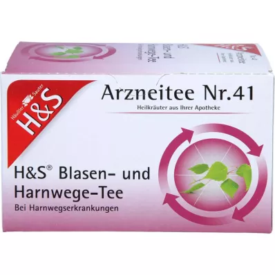 H&amp;S Saquinhos de filtro para chá da bexiga e do trato urinário, 20X2 g