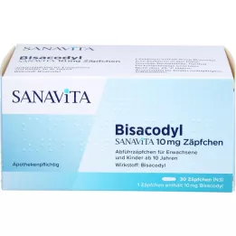 BISACODYL SANAVITA Supositórios de 10 mg, 30 unid