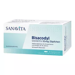 BISACODYL SANAVITA Supositórios de 10 mg, 30 unid