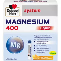 DOPPELHERZ Magnésio 400 Sistema líquido para beber ampola, 10 unid