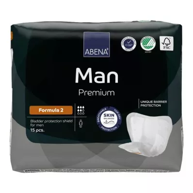 ABENA Man Premium fórmula 2 inserções, 15 pcs ABENA Man Premium fórmula 2 inserções, 15 pcs