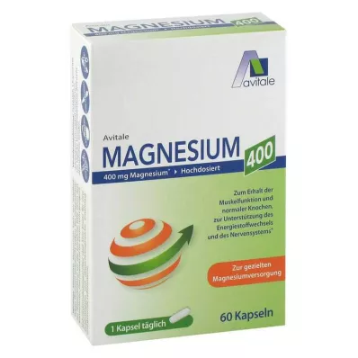 Cápsulas de magnésio 400 mg, 60 unidades Cápsulas de magnésio 400 mg, 60 unidades