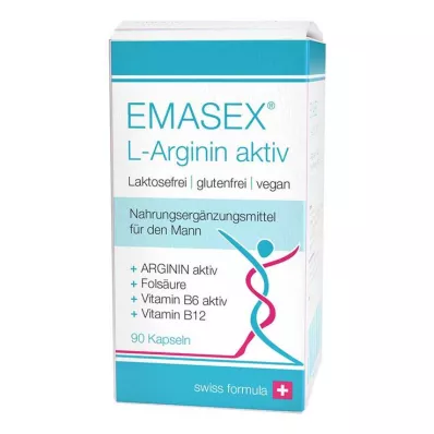 Cápsulas ativas Emasex L-Arginina, 90 peças