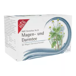 H&amp;S Saquinhos de filtro de chá para estômago e intestino, 20X2,0 g