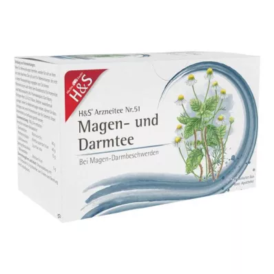 H&S Saquinhos de filtro de chá para estômago e intestino, 20X2,0 g H&S Saquinhos de filtro de chá para estômago e intestino, 20X2,0 g