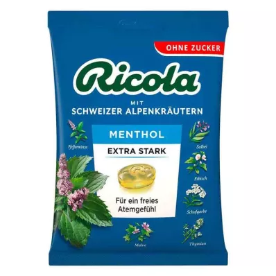 Ricola saco de balas extra fortes de mentol sem açúcar, 75 g Ricola saco de balas extra fortes de mentol sem açúcar, 75 g