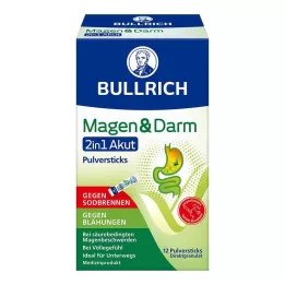 BULLRICH Estômago & Intestino Bastões de pó agudo 2 em 1, 12 unid
