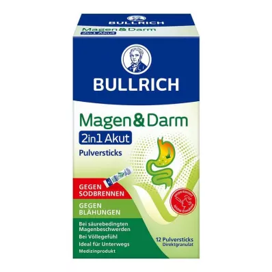 BULLRICH Estômago & Intestino Bastões de pó agudo 2 em 1, 12 unid BULLRICH Estômago & Intestino Bastões de pó agudo 2 em 1, 12 unid