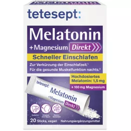 TETESEPT Melatonin+Magnesium Direct Sticks, 20 peças