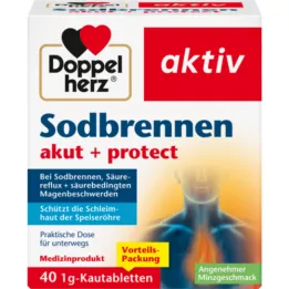 DOPPELHERZ Comprimidos mastigáveis Heartburn acute+protect, 40 unidades