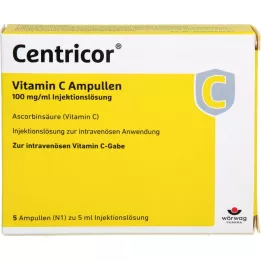 CENTRICOR Ampolas de vitamina C 100 mg/ml solução injetável, 5X5 ml