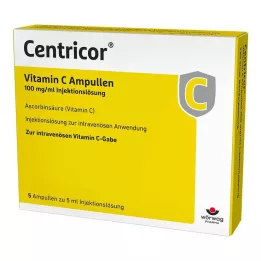 CENTRICOR Ampolas de vitamina C 100 mg/ml solução injetável, 5X5 ml