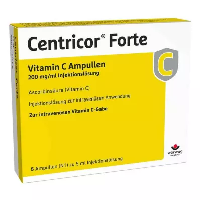 CENTRICOR Forte Vitamin C Amp. 200 mg/ml Solução injetável, 5X5 ml