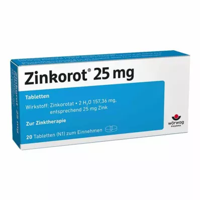 ZINKOROT Comprimidos de 25 mg, 20 unidades ZINKOROT Comprimidos de 25 mg, 20 unidades
