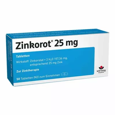 Zinkorot 25 mg comprimidos de zinco em altas doses, 50 unidades