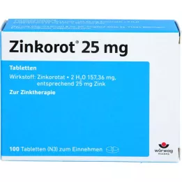 ZINKOROT Comprimidos de 25 mg, 100 unidades