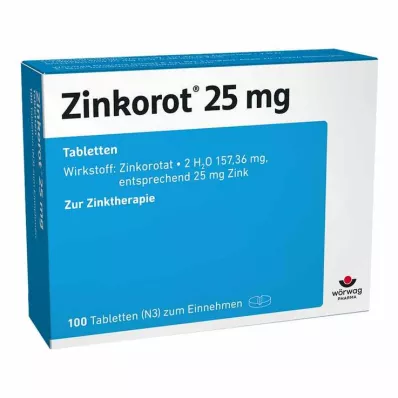 ZINKOROT Comprimidos de 25 mg, 100 unidades