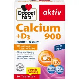 DOPPELHERZ Cálcio 900+D3 Comprimidos, 80 Cápsulas