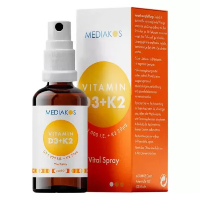 VITAMIN D3+K2 1000 U.I. 20 µg Mediakos Vital Spray, 20 ml