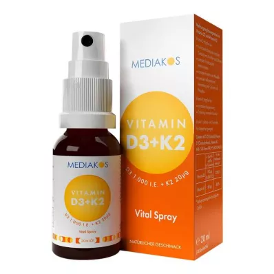 Vitamina D3 + K2 1000 UI 20 µg Mediakos Vital Spray, 20 ml