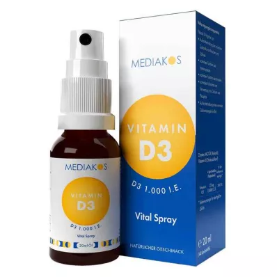 Vitamina D3 1000 UI Mediakos Vital Spray, 20 ml