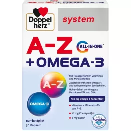 DOPPELHERZ Cápsulas de sistema tudo-em-um A-Z+Omega-3, 30 unidades