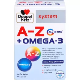 DOPPELHERZ Cápsulas de sistema tudo-em-um A-Z+Omega-3, 60 unidades