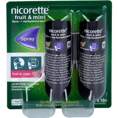 NICORETTE Fruta &amp; Menta Spray 1 mg/spray NFC, 2 unid