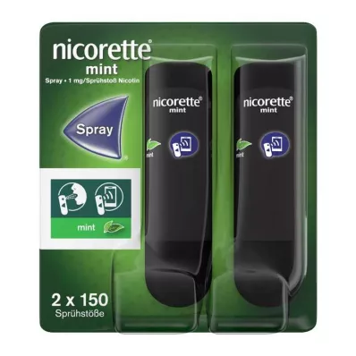 spray de Nicorette sabor menta com 1 mg de nicotina por aplicação, 2 unidades spray de Nicorette sabor menta com 1 mg de nicotina por aplicação, 2 unidades