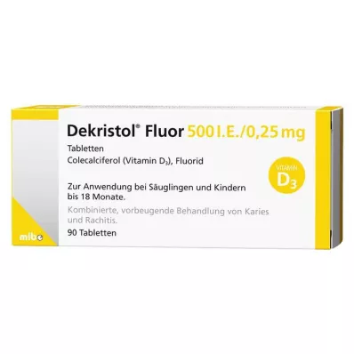DEKRISTOL Fluorine 500 U.I./0,25 mg comprimidos, 90 unid DEKRISTOL Fluorine 500 U.I./0,25 mg comprimidos, 90 unid