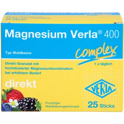 MAGNESIUM VERLA 400 grânulos de Wild Berry Direct, 25 unidades