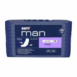 SENI Almofada para incontinência de homem super nível 5, 15 unidades
