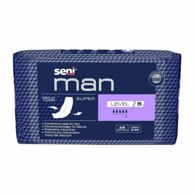 SENI Almofada para incontinência de homem super nível 5, 15 unidades SENI Almofada para incontinência de homem super nível 5, 15 unidades