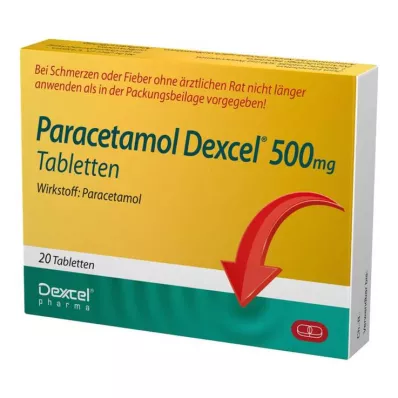 Paracetamol Dexcel 500 mg comprimidos, 20 unidades