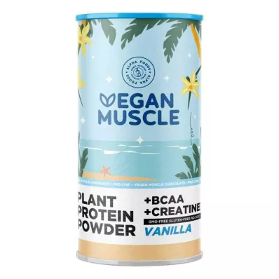 VEGAN MUSCLE Proteína de baunilha e clara de ovo + creatina em pó, 600 g VEGAN MUSCLE Proteína de baunilha e clara de ovo + creatina em pó, 600 g