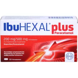 IBUHEXAL mais paracetamol 200 mg/500 mg comprimidos revestidos por película, 10 unid