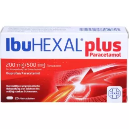 IBUHEXAL mais paracetamol 200 mg/500 mg comprimidos revestidos por película, 20 unid